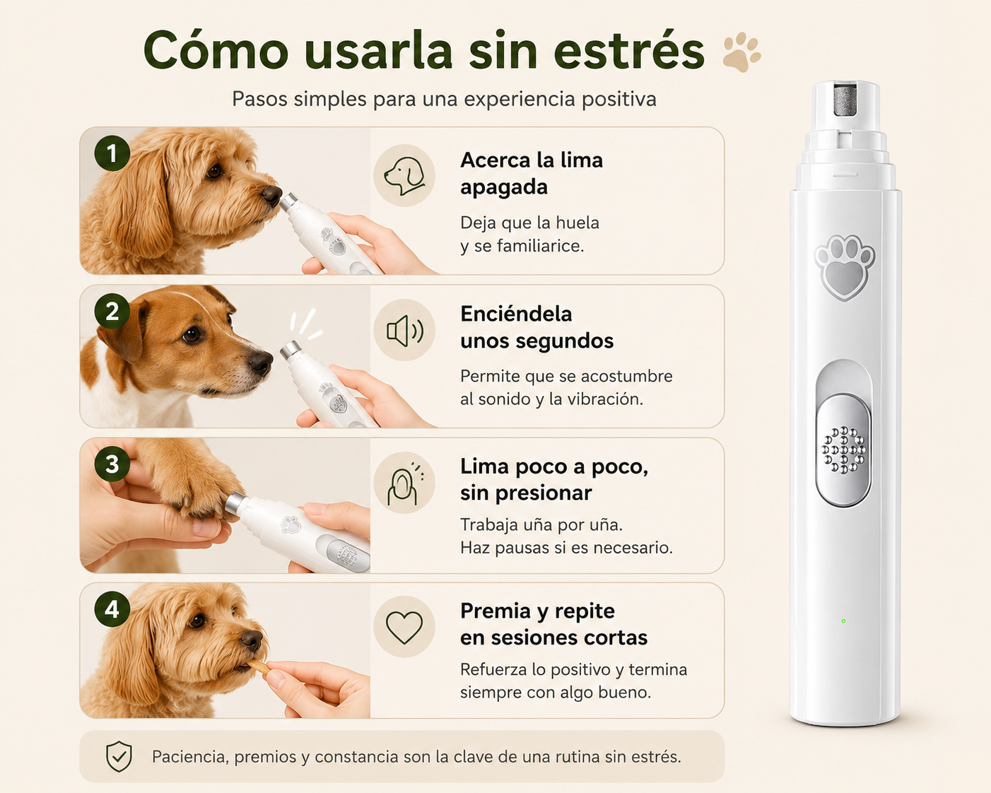 Lima de uñas para perros